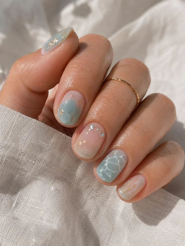 màu nail đi biển